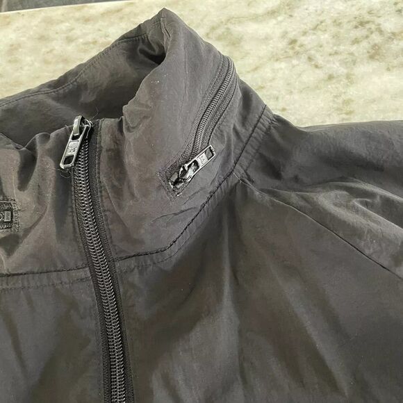 Victorias Secret PINK Windbreaker Jacket Womens Size L Black Logo Packable Hood - Picture 9 of 15